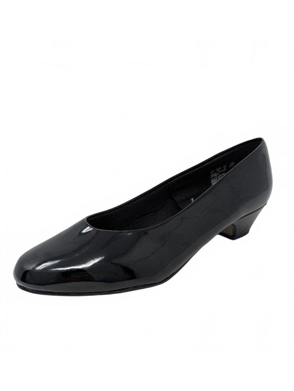 Hush Puppies 11W Black Patent Leather Pump Soft Style Angel II Low Heels NWOB